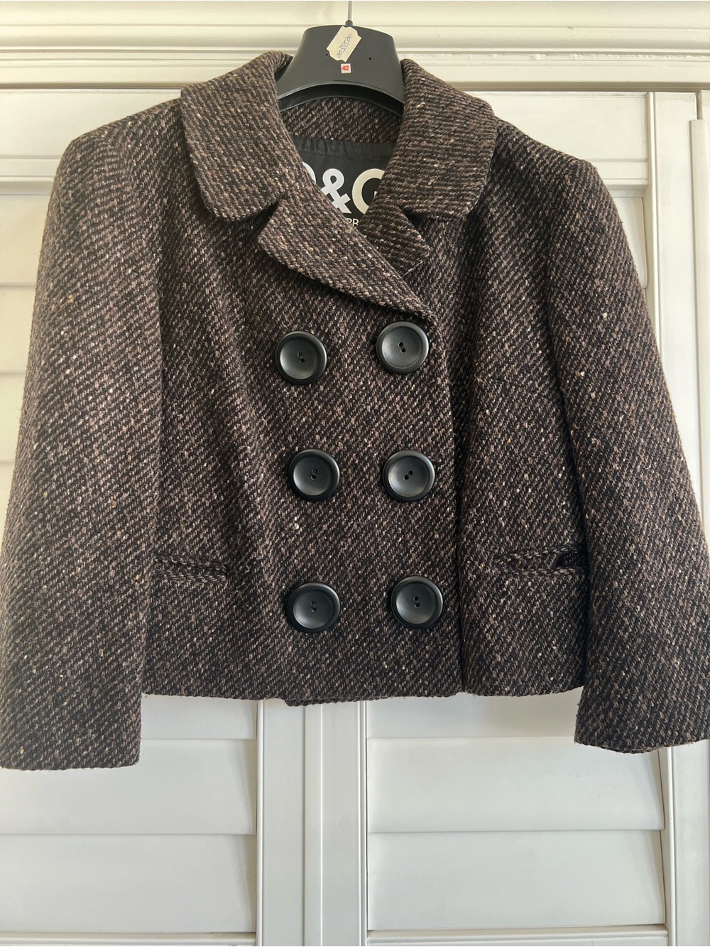 Sexy Dolce Gabbana Brown Tweed Double-Breasted cropped with matching skit - Picture 11 of 11
